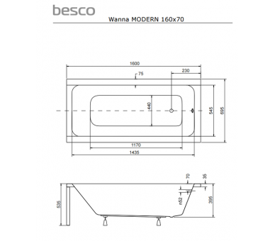 Акриловая ванна BESCO MODERN