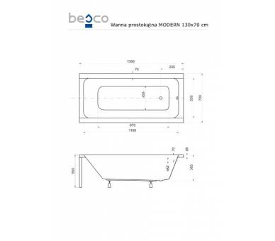 Акриловая ванна BESCO MODERN 