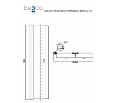 ШТОРКА ДЛЯ ВАННИ BESCO PRESTIGIO 80Х150 см.