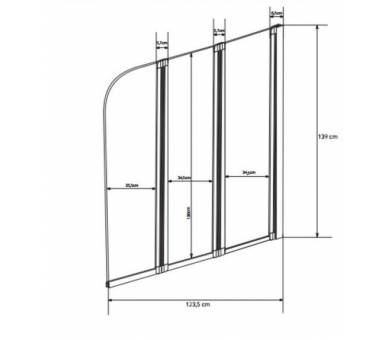ШТОРКА ДЛЯ ВАНН BESCO AMBITION 3 123X140