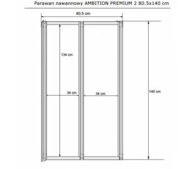 ШТОРКА ДЛЯ ВАНН BESCO AMBITION PREMIUM - 2 80.5X140