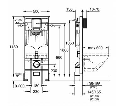 Инсталляция для унитаза Grohe Rapid SL комплект 3 в 1 38772001