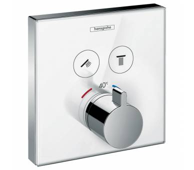 ShowerSelect Термостат для двух потребителей, стеклянный, СМ белый/хром 