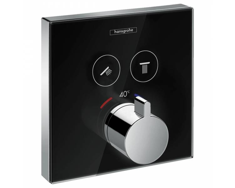 ShowerSelect Термостат для двух потребителей, стеклянный, СМ черный/хром 