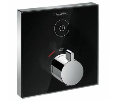 ShowerSelect Термостат для одного потребителя, стеклянный, СМ, черный/хром 
