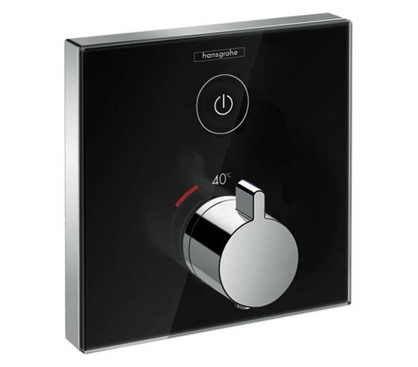 ShowerSelect Термостат для одного потребителя, стеклянный, СМ, черный/хром 