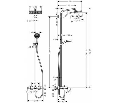 Crometta E 240 1jet Showerpipe Душевая система для ванны 