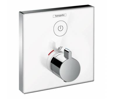 ShowerSelect Термостат для одного потребителя, стеклянный, СМ, белый/хром 