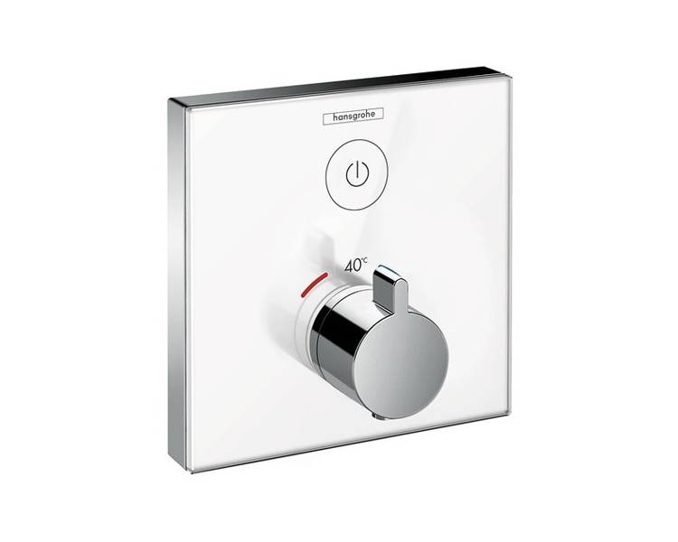 ShowerSelect Термостат для одного потребителя, стеклянный, СМ, белый/хром 