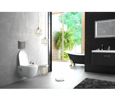 ALTEA Унітаз без обода 53 * 35,5 * 40 см підвішений в комплекті з сидінням Slim повільне закриття