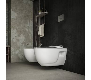 ALTEA Унітаз без обода 53 * 35,5 * 40 см підвішений в комплекті з сидінням Slim повільне закриття
