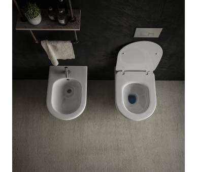 ALTEA Унітаз без обода 53 * 35,5 * 40 см підвішений в комплекті з сидінням Slim повільне закриття