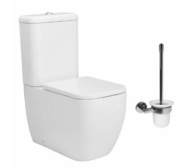 Комплект: ORLANDO Компакт напольный гор. выпуск, сиденье твердое Slim slow-closing (660*355*850мм) + HRANICE щетка для унитаза