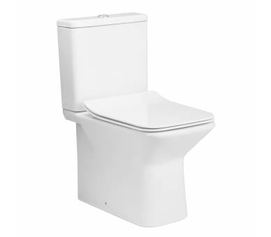 LEON Rimless compact: підлоговий туалет 61 * 35 * 79см, горіз. вихідний отвір, нижній лайнер, бак 3/4,5л, сидіння Slim повільног