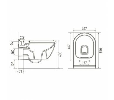 SOLAR Rimless подвесной унитаз 56*37,7*40см, сиденье твердое Slim slow-closing