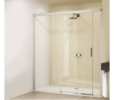DESIGN ELEGANCE дверь раздвижная 160х190 см (проф гл хром,стекло прозр Antipl) Функция Soft-Open-/Soft-Close 