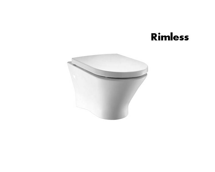 Підвісний унітаз UNEXO Rimless з повільно закривається сидінням (в упаковці)