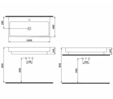 Умивальник SCALA ARCH 100x48 мат, сірий