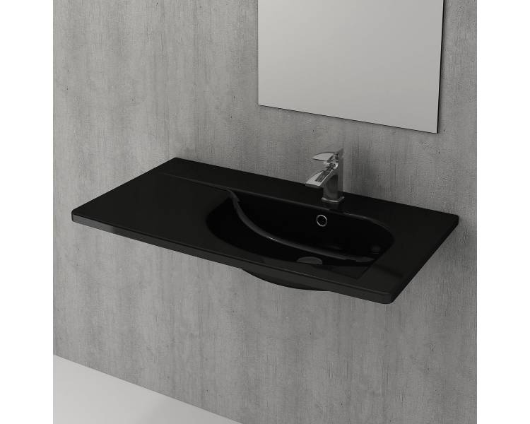 Умивальник TAORMINA ARCH 85х45 глянець чорний