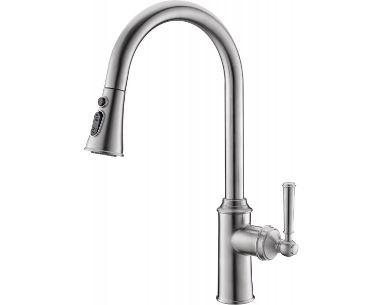 HYDRANT смеситель для кухни, выдвижная лейка 50 см, 3 функции,35 мм 