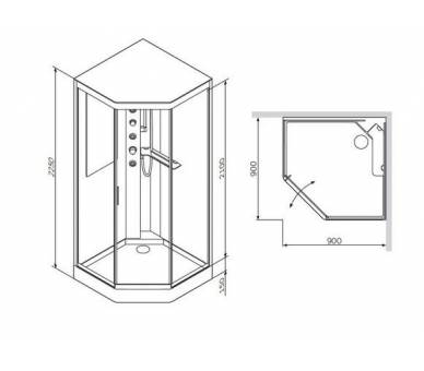 ГИДРОМАССАЖНЫЙ БОКС AM PM GEM 90x90см W90C-018-090WTA