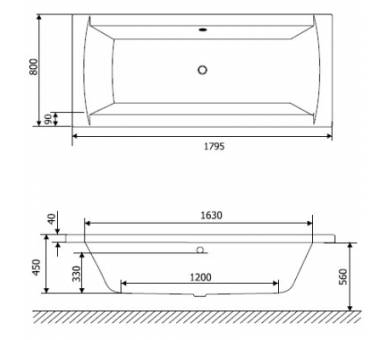 Ванна акриловая Am Pm Admire 180x80 см.