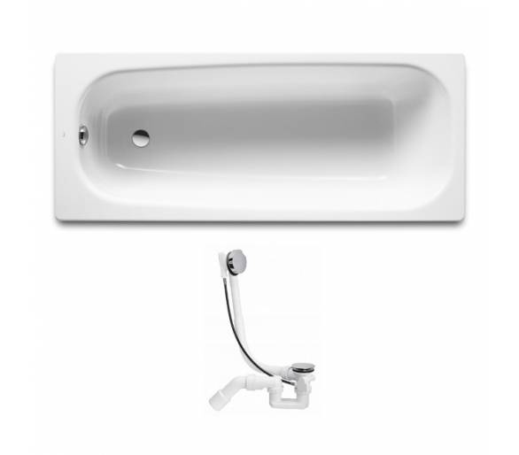 Чугунная ванна Roca Continental 170х70 см. с сифоном