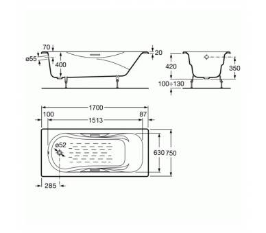 Roca Malibu 170 с ручками