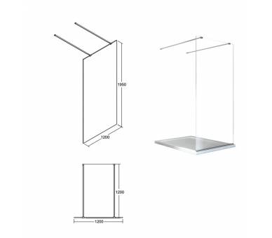 Кабина walk in AVEO DUO 120x195 см