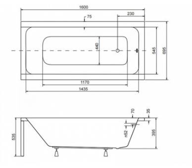 Гідроаеромасажна ванна BESCO MODERN 160х70 см.