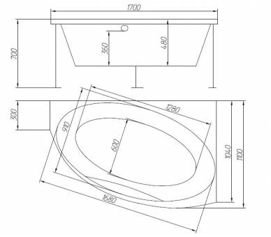 Акрилова лазня riva pool пар манон 170х110