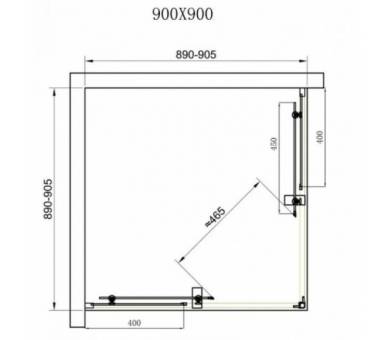 Душевая кабина Dusel 90x90см. DL194 Black Matt