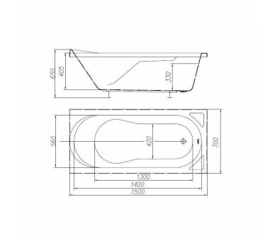 Гидромассажная ванна Riva Pool Medea 150x70 см