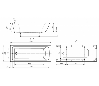 Гидромассажная ванна Riva Pool Viola 170х70 HydroOPTIMA.santehdom.kiev.ua