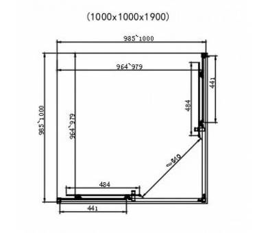 Душова кабіна DUSEL EF-184B Black Matt 100x100x190