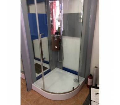 Напівкругла душова кабіна Dusel прозорого скла А-1105 90х90х1900