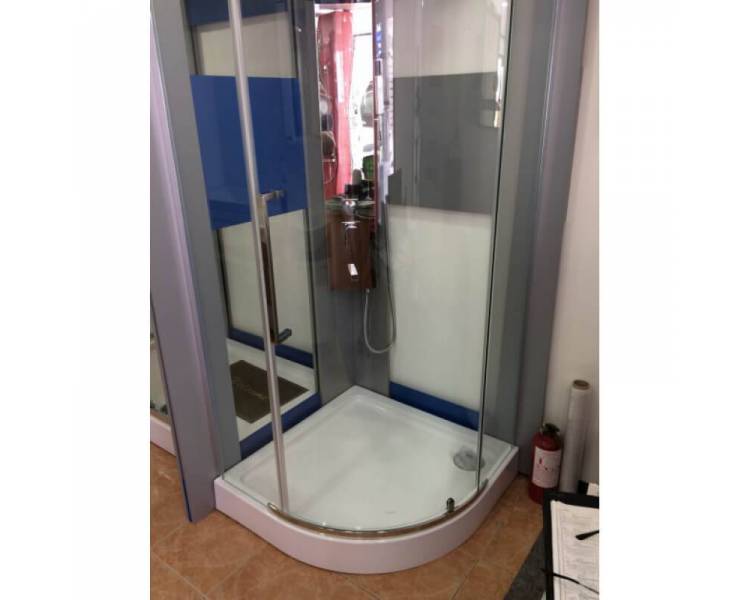 Напівкругла душова кабіна Dusel прозорого скла А-1105 90х90х1900