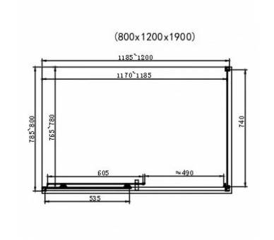 Душевая кабина EF-185B+EF181B Black Matt 120x80x190