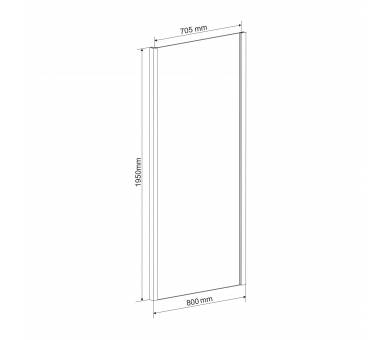 Боковая стенка 80*195см, для комплектации с дверьми bifold 599-163(h) 