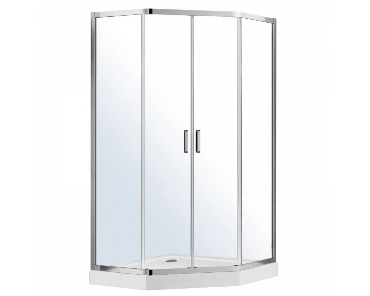 П'ятикутна душова кабіна IRIS 90x90x211см з піддоном і сифоном