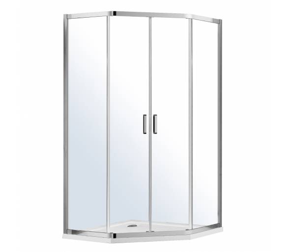 П'ятикутна душова кабіна IRIS 100x100x211см з піддоном і сифоном