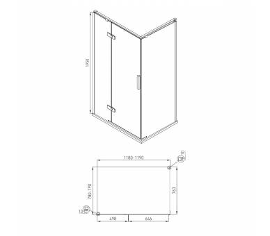 Душевая кабина Volle Nemo 120x80 левая прямоугольная распашная прозрачная