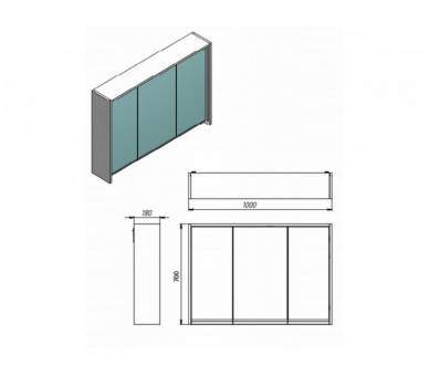 Шафа дзеркальна JUVENTA SAVONA SvM-80 WHITE 700X800X180