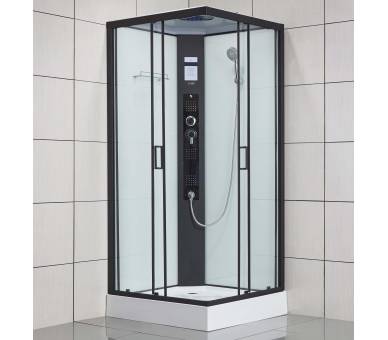 Гидромассажный бокс черный Dusel DSC-DU513-90B 90x90 квадратный