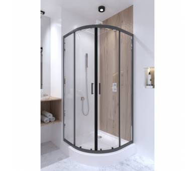 Душевая кабина Qtap Taurus BLA1099AC6 90x90 см. черный профиль