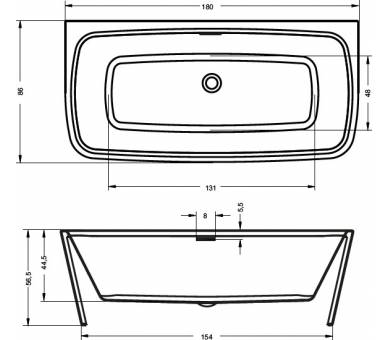 Ванна акриловая Riho ADORE FS 180x86