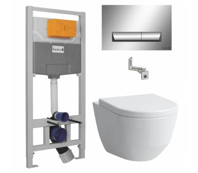 Комплект Laufen Pro Rimless унитаз подвесной, в комплекте с сиденьем стандарт, slow closing, Imprese инсталляция 3в1