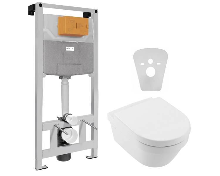 Комплект Villeroy&Boch Architectura Directflush унитаз подвесной 37*53см с сиденьем Slow closing, Volle MASTER NEO инсталляция д