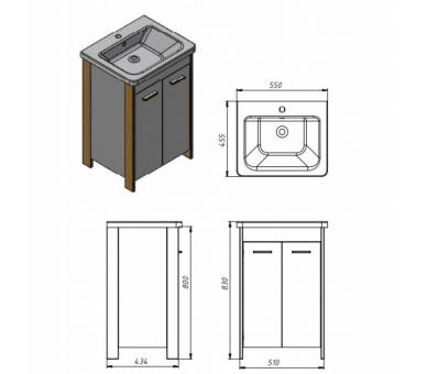 Шафа JUVENTA BROOKLYN Br-55 білий 830x550x455