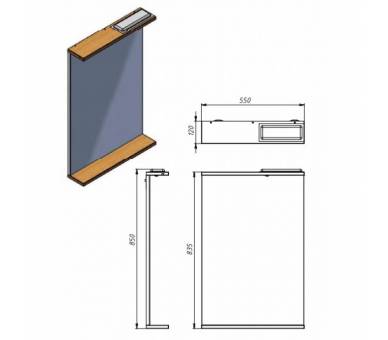 Зеркало JUVENTA BROOKLYN BrM-55 белое 850x550x120